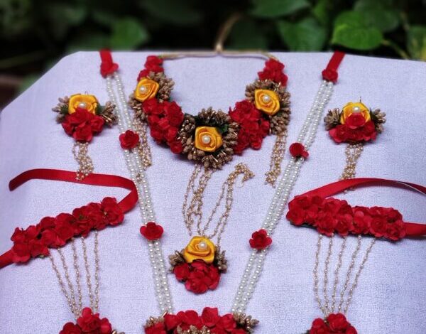 Haldi flower jewelry